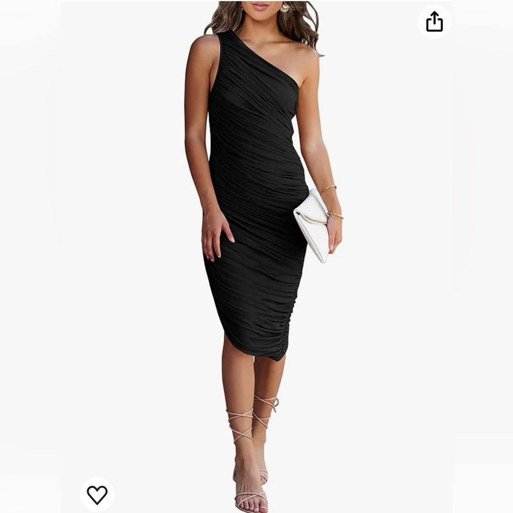 Pretty garden women’s ruched bodycon dress 2024 summer one shoulder sleeveless